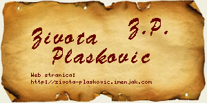 Života Plasković vizit kartica